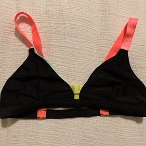 Black and neon bikini top